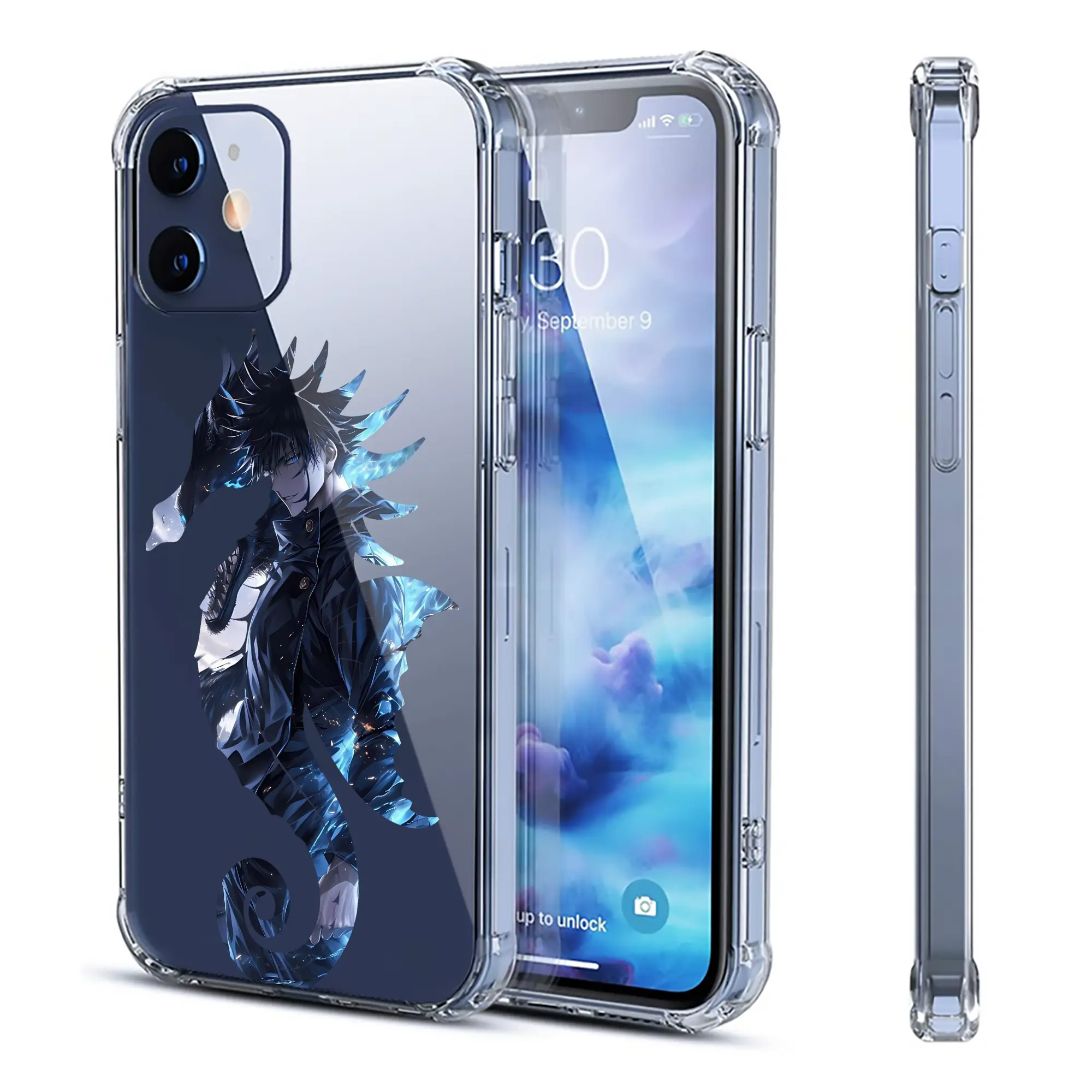 呪術廻戦 グッズ,伏黒 恵 - IPhone 12シリーズ対応 ・ 透明スマホケース ・ クリアソフトケース ・ TPU素材 ・ 耐衝撃 ・ 高密着 ・ 防汚 防指紋 ・ 簡単着脱